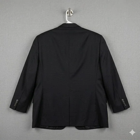 Lauren Ralph Lauren Mens Black Two Button Blazer Suit Jacket Made in Canada - Picture 2 of 16